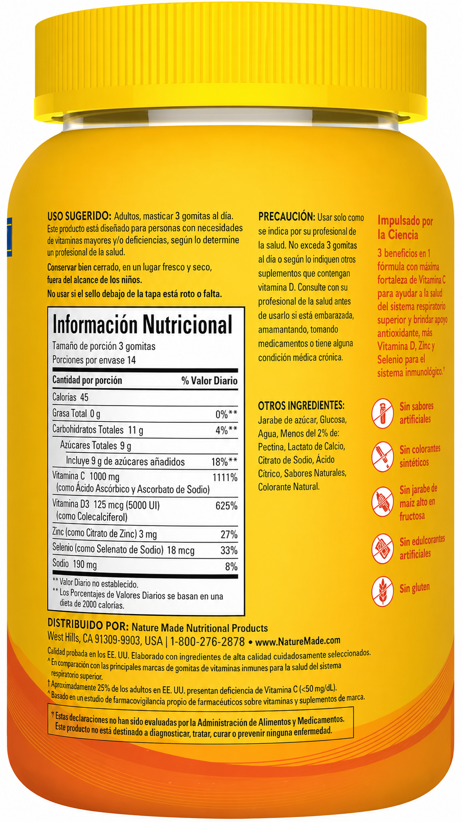 Sistema inmunológico (Vit C + D3 + Zinc) - NATURE MADE